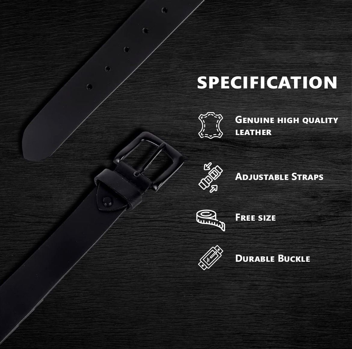 Contacts Genuine Leather Belt for Men with Easier Buckle